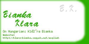 bianka klara business card